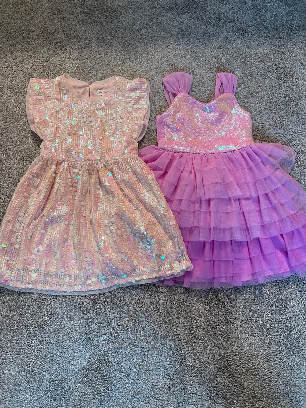 Cat & Jack Pink Sequin Tulle Dress Duo
